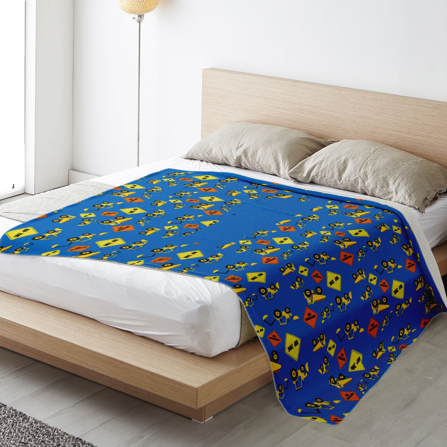 Kids Construction Microfleece Blanket - Customizable - Gifternaut