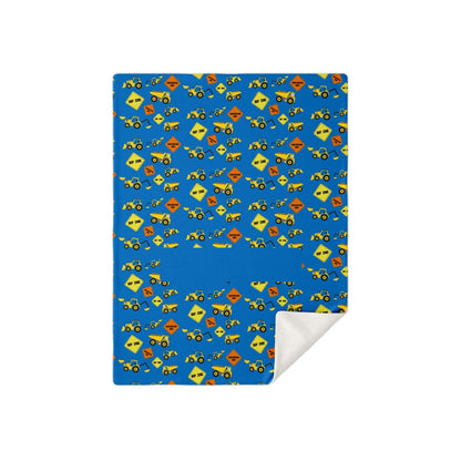 Kids Construction Microfleece Blanket - Customizable - Gifternaut