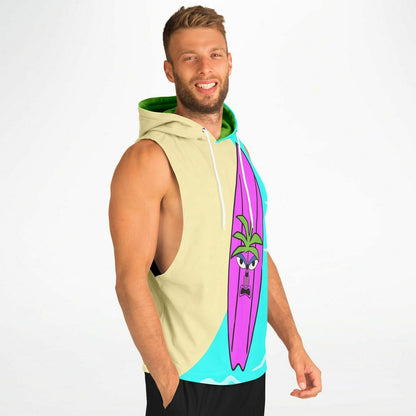 Surfboard Beach Athletic Sleeveless Hoodie - Gifternaut