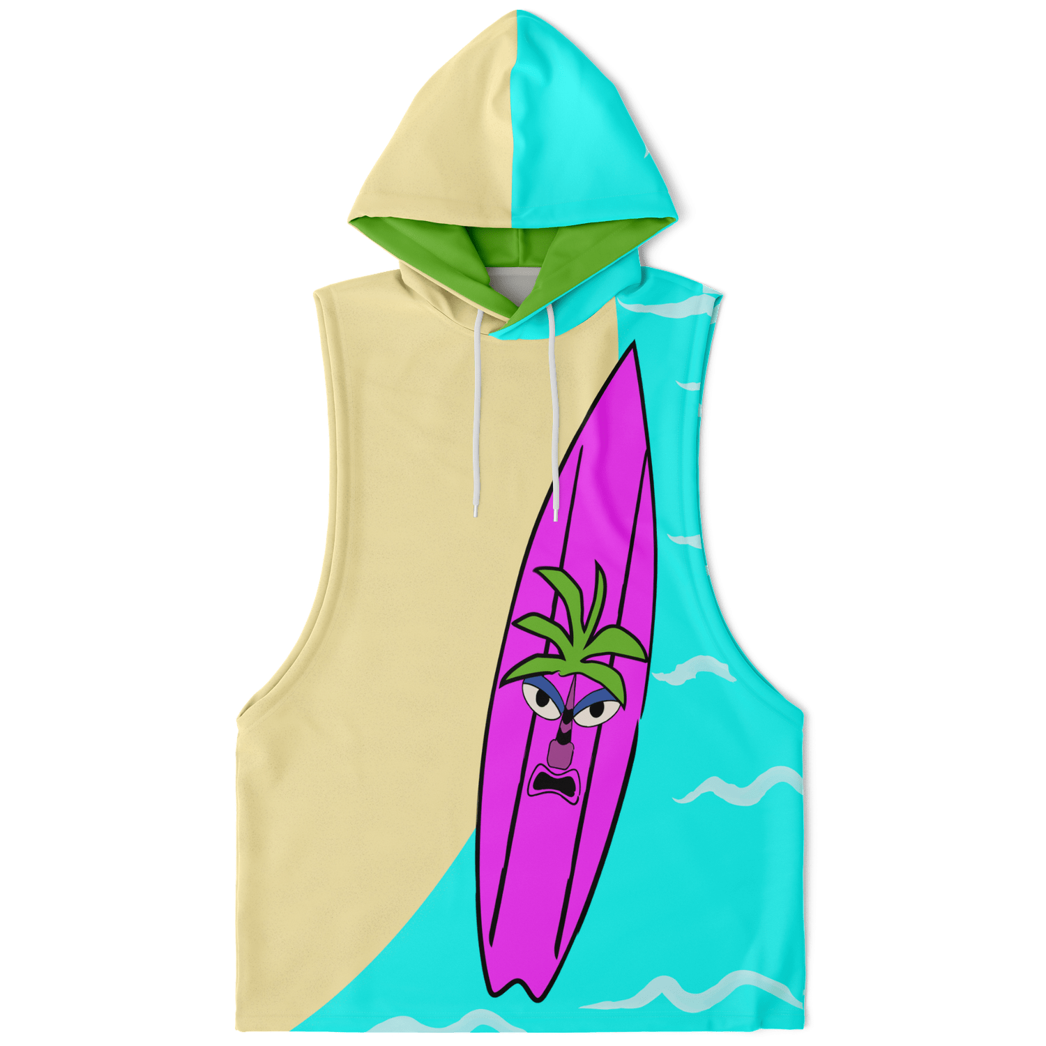 Surfboard Beach Athletic Sleeveless Hoodie - Gifternaut